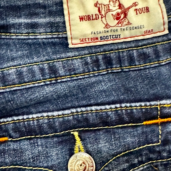 True Religion Joey Bootcut Jeans Flap Pocket Dark Wash Size 31 - Picture 4 of 7